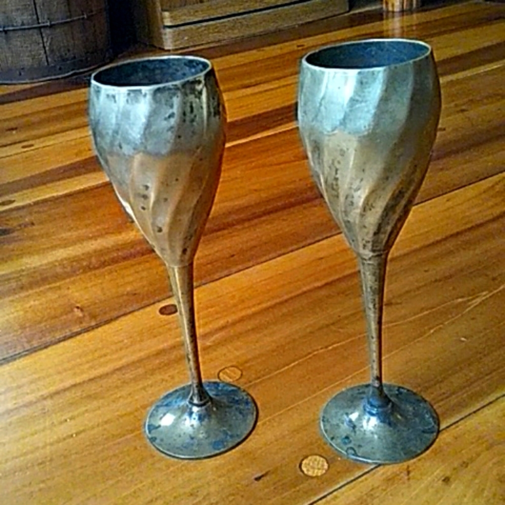 Brass goblets.